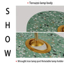 Axyaa Nordic Terrazzo Chandelier: Modern Circular Pendant Lamp