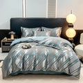 Axyaa High-Count Silky AB Jacquard European Four-Piece Bed Sheet