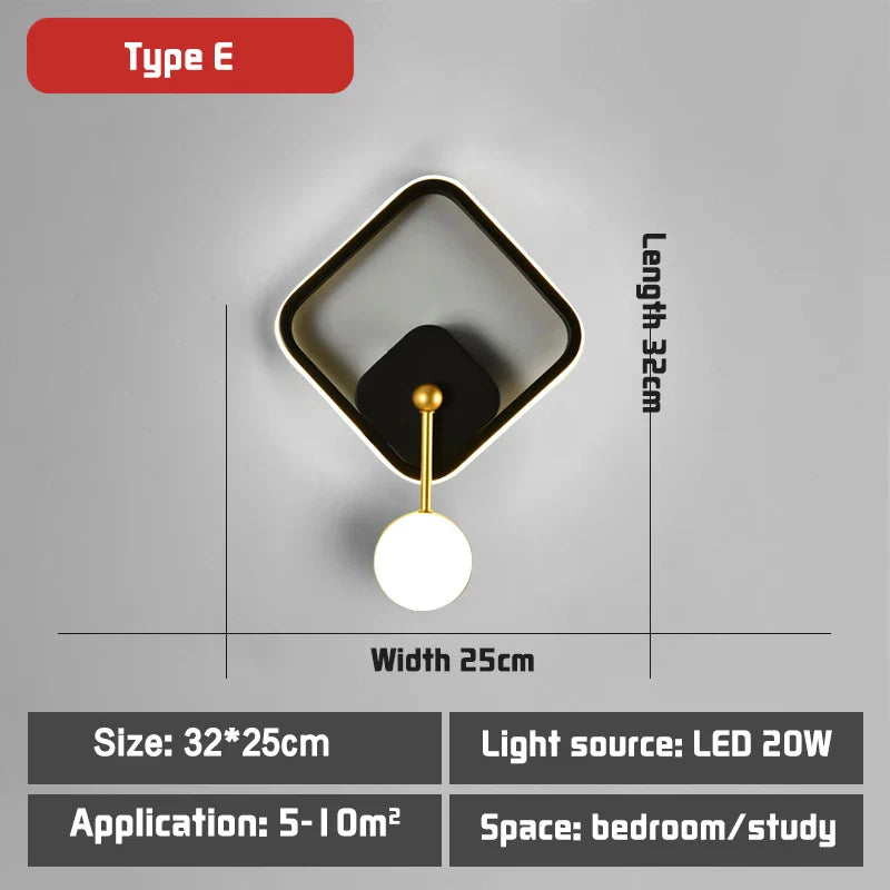 Axyaa Nordic LED Wall Lamp: Modern Minimalist Indoor Lighting Fixture
