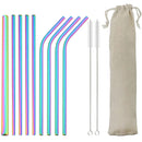 Axyaa Stainless Steel Straw Set - Colorful, High Quality, Reusable Straw