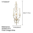 Axyaa Vintage White Wall Sconce Retro Lights for Living Room Bedroom Lobby