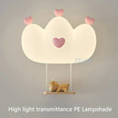 Axyaa Pink Crown Wall Lamps for Girl Kids Room Night Light