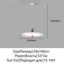 Axyaa Walnut Wood Grain LED Chandelier, Dimmable Pendant Light for Dining Living Bedroom