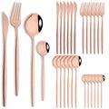 Axyaa 24-Piece Stainless Steel Cutlery Set with Forks, Knives, and Spoons