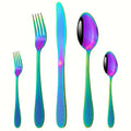 Axyaa 5Pcs Silver Stainless Steel Cutlery Set Dinnerware Tableware Silverware Set