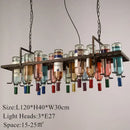 Axyaa Retro Industrial Metal Wine Glass Chandelier LED Pendant Lamp