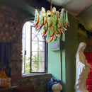 Axyaa Green Glass Chandelier: Medieval French Style Lighting for Living Room, Bedroom, Dining Hall