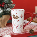 Axyaa Nordic Christmas Ceramic Mug Santa Elk Emboss - Christmas Gift & Decoration