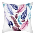 Axyaa Peacock Feather Polyester Cushion Covers - Leaf Printed Decorative Pillow Cases
