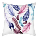 Axyaa Peacock Feather Polyester Cushion Covers - Leaf Printed Decorative Pillow Cases