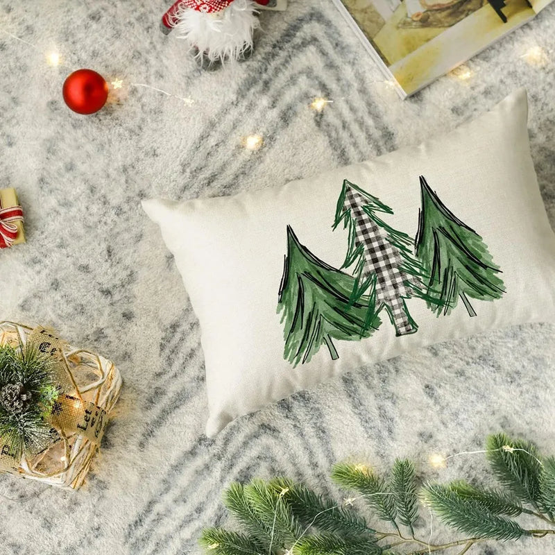 Christmas Snowman Tree Pillowcase - Axyaa Home Decoration Gift Suite