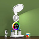 Axyaa Rechargeable Study Desk Lamp with Fan, Clock Display & LED Reading Light
