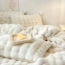 Axyaa Tuscan Faux Fur Fluffy Bedding Set Queen for Winter Skin-Friendly Warmth.