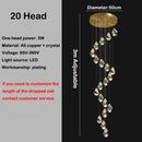 Axyaa Crystal Brass Chandelier Light for Modern Villa Stair, Hall, Loft, Hotel, Home Decor