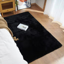 Axyaa Ultra Soft Faux Rabbit Fur Rug - Gray Fluffy Living Room Bedroom Carpet
