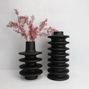 Axyaa Geometric Circle Spiral Black Resin Flower Vase Home Decoration Accessories