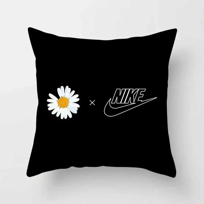 Nordic Daisy Print Pillow Cover by Axyaa - Modern Floral Cushion for Living Room