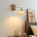 Axyaa Copper Ceramic LED Wall Light with Pull Chain Switch for Modern Home Décor