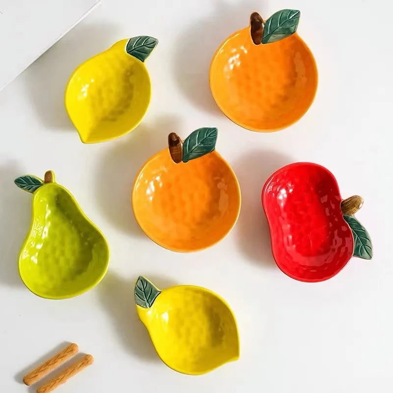 Axya Ceramic Fruit-Shape Sauce Dish Set for Seasoning and Dipping