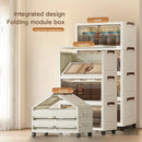 Axyaa Foldable Storage Cabinet, 3-6 Tier, Rolling Wheels, Bathroom/Bedroom/Living Room Organization