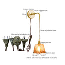 Axyaa Amber Glass LED Wall Lamp for Bedroom, Living Room, Bathroom - Minimalist Design
