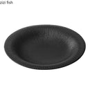 Axyaa Matte Striped Ceramic Plate Pasta Salad Soup Dessert Molecular Cuisine Tableware