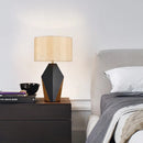 Axyaa Modern Black Iron Desk Lamp With Fabric Lampshade - Elegant E27 Table Lamp