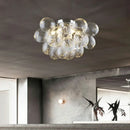 Axyaa Glass Chandelier LED Ceiling Lamp for Designer Home Decor