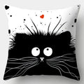 Watercolor Cat Pillowcase by Axyaa - 45cmX45cm Square Sofa Pillow - Loving Cat Design