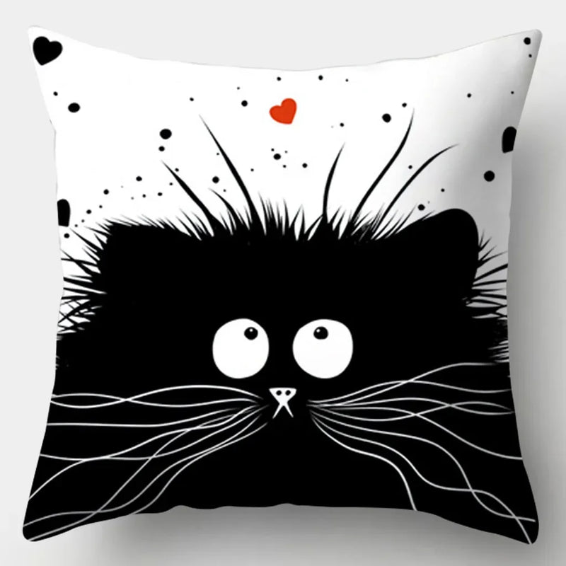 Watercolor Cat Pillowcase by Axyaa - 45cmX45cm Square Sofa Pillow - Loving Cat Design