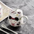 Axyaa 410ml Bone  Boy Girl Cartoon Tumbler with Lid and Spoon