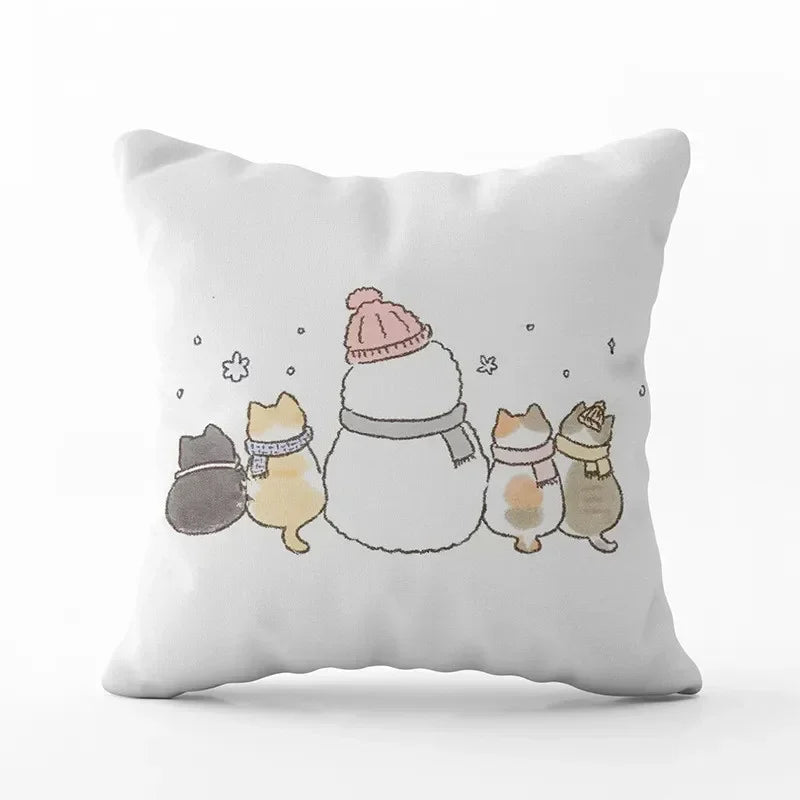 Cute Cat Pillowcase by Axyaa: Modern Design Home Decor Cushion Cover for Sofa