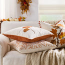 Axyaa Autumn Maple Leaf Embroidered Pillowcase Set