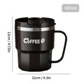Axyaa Stainless Steel Double-Layer Insulated Coffee Cup With Handle and Sealed Lid