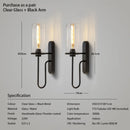 Axyaa Ribbed Glass Nordic Wall Lamp E27 for Dining Hotel Bedroom