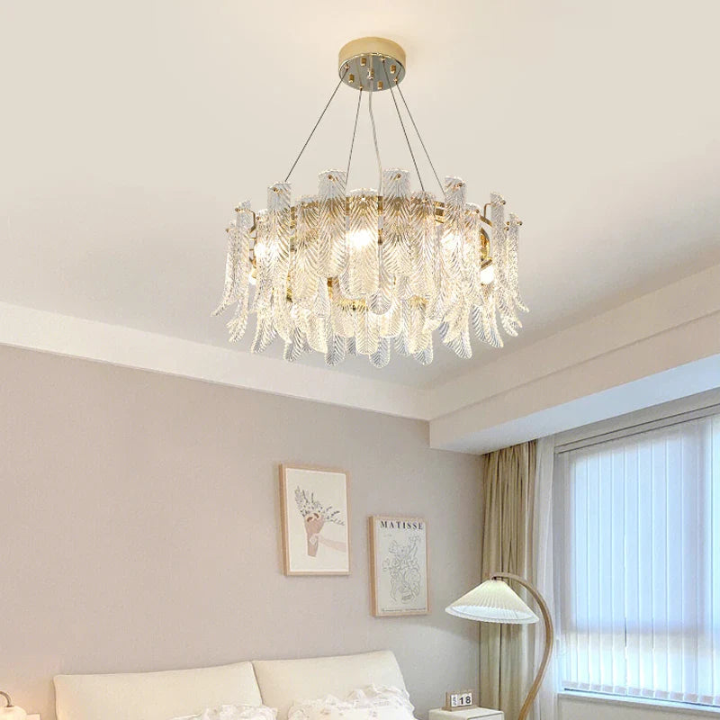 Axyaa Crystal Ceiling Lamp: Sleek Modern Design for Warm, Eye-Friendly Lighting in Living, Dining, or Bedroom