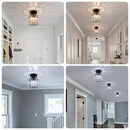 Axyaa Crystal LED Ceiling Lamps: Minimalist Lighting Fixtures for Bedroom, Living Room, Corridor