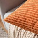 Axyaa Soft Corduroy Cushion Cover Striped Throw Pillow Case for Home Decor