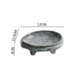 Axyaa Ceramic High Foot Sushi Plate | Vintage Irregular Dinner Dessert Snack Tableware