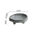 Axyaa Ceramic High Foot Sushi Plate | Vintage Irregular Dinner Dessert Snack Tableware