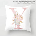 Axyaa Pink Letterwork Cushion Cover 45*45cm, Wedding Party Decor, Elegant Wedding Pillow
