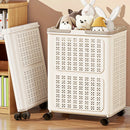 Axyaa Foldable Laundry Basket: Rolling with Wheels, Large Capacity for Toys/Sports Gear.