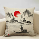 Axyaa Mount Fuji Retro Cushion Cover 45x45cm