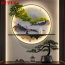 Axyaa Landscape Mural LED Wall Sconce for Home Bedroom & Study