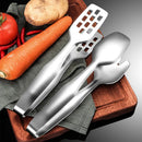 Axyaa Stainless Steel BBQ Tongs No-slip Grill Clips Steak Clamps Kitchen Accessories