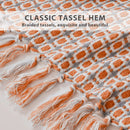 Axyaa Classic Houndstooth Plaid Knit Throw Blanket with Tassels