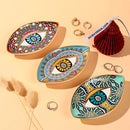 Axyaa Devil Eye Prints Ceramic Jewelry Storage Tray Oval Porch Decor Ornaments