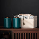 Axya Ceramic Tea Caddy Large Metal Cap Airtight Kitchen Canister Storage