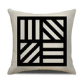 Axyaa Geometric Line Print Linen Cushion Cover - Home & Car Decor Pillowcase