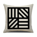 Axyaa Geometric Line Print Linen Cushion Cover - Home & Car Decor Pillowcase
